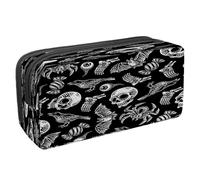 VAPOKF Astuccio portapenne per studenti con cerniera, per ragazzi e ragazze, forniture per la scuola e l'ufficio, motivo: Zombie Hand Out of Hell, Raven Eyeball Spider Bat Candy Skull,