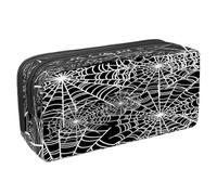 VAPOKF Astuccio portapenne per studenti con cerniera, per ragazzi e ragazze, forniture per la scuola e l'ufficio, motivo: Zombie Hand Out of Hell, Seamless Halloween Ragnatela,