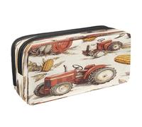 VAPOKF Astuccio portapenne per studenti con cerniera, per ragazzi e ragazze, forniture per la scuola e l'ufficio, trattori rossi di mais agricolo, Multi, 2.3x8.2x3.9in/6x21x10cm, Astuccio