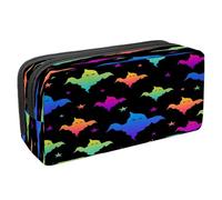 VAPOKF Astuccio portapenne per studenti con cerniera, per ragazzi e ragazze, forniture per la scuola e l'ufficio, motivo: Zombie Hand Out of Hell, Arcobaleno Felice Halloween Fantasmi,