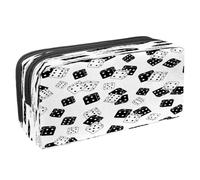 VAPOKF Astuccio portapenne per studenti con cerniera, per ragazzi e ragazze, forniture per scuola e ufficio, camion di cemento con edifici in stile cartone animato, Dadi bianchi e neri, 2.3x8.2x3.9in