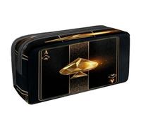 VAPOKF Astuccio portapenne per studenti con cerniera, per ragazzi e ragazze, forniture per scuola e ufficio, camion di cemento con edifici in stile cartone animato, Carta da poker asso di picche