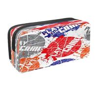 VAPOKF Astuccio portapenne per studenti con cerniera, per ragazzi e ragazze, forniture per scuola e ufficio, camion di cemento con edifici in stile cartone animato, Palline con macchie di vernice