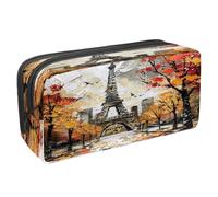 VAPOKF Astuccio portapenne per studenti con cerniera, per ragazzi e ragazze, forniture per scuola e ufficio, pittura a olio Torre di Parigi acero, Multi, 2.3x8.2x3.9in/6x21x10cm, Astuccio