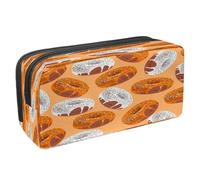 VAPOKF Astuccio portapenne per studenti con cerniera per ragazzi e ragazze, forniture per scuola e ufficio, torta di ciliegie rosa e gelato, Ciambelle Con Cioccolato Bianco Ar,