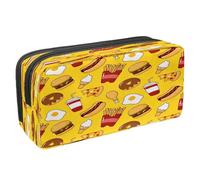 VAPOKF Astuccio portapenne per studenti con cerniera per ragazzi e ragazze, forniture per scuola e ufficio, torta di ciliegie rosa e gelato, Fast Food Snack Bevande e Dessert, 2.3x8.2x3.9in/6x21x10cm