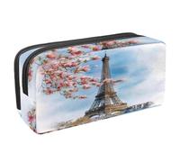 VAPOKF Astuccio portapenne per studenti con cerniera, per ragazzi e ragazze, forniture per scuola e ufficio, acquerello Spring Cherry Paris Tower