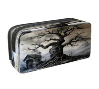 VAPOKF Astuccio portapenne per studenti con cerniera, per ragazzi e ragazze, forniture per scuola e ufficio, albero morto di Halloween, Multi, 2.3x8.2x3.9in/6x21x10cm, Astuccio