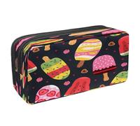 VAPOKF Astuccio portapenne per studenti con cerniera per ragazzi e ragazze, forniture per scuola e ufficio, torta di ciliegie rosa e gelato, Gelato alla Frutta, 2.3x8.2x3.9in/6x21x10cm, Astuccio