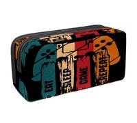 VAPOKF Astuccio portapenne per studenti, con cerniera, per ragazzi e ragazze, materiale scolastico e per ufficio, con camion colorati, Eat Sleep Gioco Ripeti Joystick, 2.3x8.2x3.9in/6x21x10cm