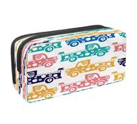 VAPOKF Astuccio portapenne per studenti, con cerniera, per ragazzi e ragazze, materiale scolastico e per ufficio, con camion colorati, Auto Camion Colorate, 2.3x8.2x3.9in/6x21x10cm, Astuccio