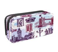 VAPOKF Astuccio portapenne per studenti con cerniera, per ragazzi e ragazze, materiale scolastico e per ufficio, motivo: Kisses Paris Torre Eiffel, London Big Ben Tower Bridge,