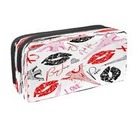 VAPOKF Astuccio portapenne per studenti con cerniera, per ragazzi e ragazze, materiale scolastico e per ufficio, motivo: Kisses Paris Torre Eiffel, Kisses Paris Torre Eiffel, 2.3x8.2x3.9in/6x21x10cm,
