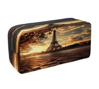 VAPOKF Astuccio portapenne per studenti con cerniera, per ragazzi e ragazze, materiale scolastico e per ufficio, motivo: Torre di Parigi, paesaggio del lago, Multi, 2.3x8.2x3.9in/6x21x10cm, Astuccio