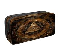 VAPOKF Astuccio portapenne per studenti con cerniera, per ragazzi e ragazze, materiale scolastico e per ufficio, con scritta in inglese "Rust Bill Cipher Wheel Zodiac", Multi, 2.3x8.2x3.9in/6x21x10cm