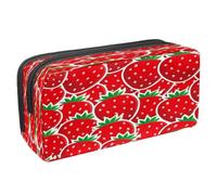 VAPOKF Astuccio portapenne per studenti con cerniera, per ragazzi e ragazze, materiale scolastico e ufficio, vegetariano Falafel, pomodoro limone, Fragola Frutta Primavera, 2.3x8.2x3.9in/6x21x10cm,