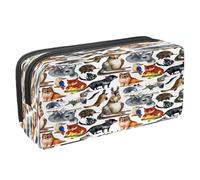 VAPOKF Astuccio portapenne per studenti con cerniera, per ragazzi e ragazze, materiale scolastico e ufficio, motivo koala grigio acquerello, Acquerello Animali Australiani, 2.3x8.2x3.9in/6x21x10cm,