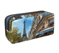 VAPOKF Astuccio portapenne per studenti con cerniera, per ragazzi e ragazze, materiale scolastico e ufficio, Paris City Cafe Torre Eiffer