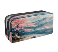 VAPOKF Astuccio portapenne per studenti con cerniera, per ragazzi e ragazze, materiale scolastico e ufficio, motivo: ciliegio in riva al lago, Multi, 2.3x8.2x3.9in/6x21x10cm, Astuccio