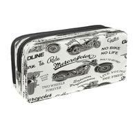 VAPOKF Astuccio portapenne per studenti con cerniera, per ragazzi e ragazze, materiale scolastico e ufficio, motivo: calcio che vola attraverso le crepe del muro, Moto Vintage,