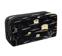 VAPOKF Astuccio portapenne per studenti con cerniera, per ragazzi e ragazze, materiale scolastico e ufficio, zucche con albero morto di Halloween, Multi, 2.3x8.2x3.9in/6x21x10cm, Astuccio