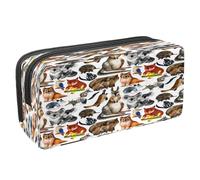 VAPOKF Astuccio portapenne per studenti con cerniera, per ragazzi e ragazze, materiale scolastico e ufficio, motivo koala e girasole, Koala di canguro australiano, 2.3x8.2x3.9in/6x21x10cm, Astuccio