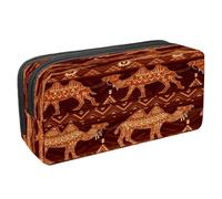 VAPOKF Astuccio portapenne per studenti con cerniera per ragazzi e ragazze, materiale scolastico e ufficio, motivo ornamentale etnico con animali, Egitto cammelli e ornamento etnico,