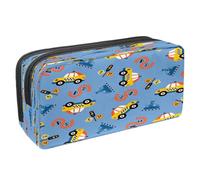 VAPOKF Astuccio portapenne per studenti con cerniera, per ragazzi e ragazze, materiale scolastico e ufficio, joystick vintage, Taxi giallo con traffico cittadino, 2.3x8.2x3.9in/6x21x10cm, Astuccio
