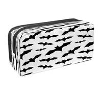 VAPOKF Astuccio portapenne per studenti con cerniera, per ragazzi e ragazze, materiale scolastico e ufficio, corvo su albero morto, Pipistrelli neri di Halloween, 2.3x8.2x3.9in/6x21x10cm, Astuccio