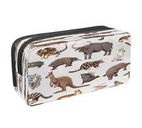 VAPOKF Astuccio portapenne per studenti con cerniera, per ragazzi e ragazze, materiale scolastico e ufficio, motivo koala e girasole, Australian Animals Canguro Koala, 2.3x8.2x3.9in/6x21x10cm,