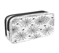 VAPOKF Astuccio portapenne per studenti con cerniera, per ragazzi e ragazze, materiale scolastico e ufficio, zucche e fantasmi di Halloween felici, Halloween ragnatela, 2.3x8.2x3.9in/6x21x10cm,