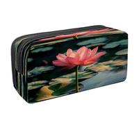 VAPOKF Astuccio portapenne per studenti con cerniera, per ragazzi e ragazze, materiale scolastico e ufficio, un fiore di loto sullo stagno, Multi, 2.3x8.2x3.9in/6x21x10cm, Astuccio