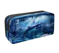 VAPOKF Astuccio portapenne per studenti con cerniera, per ragazzi e ragazze, materiale scolastico e ufficio, Dream Dolphin, Multi, 2.3x8.2x3.9in/6x21x10cm, Astuccio