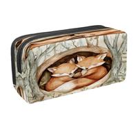 VAPOKF Astuccio portapenne per studenti, con cerniera, per ragazzi e ragazze, materiale scolastico e ufficio, volpi che dormono sulla caverna, Multi, 2.3x8.2x3.9in/6x21x10cm, Astuccio