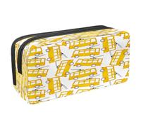 VAPOKF Astuccio portapenne per studenti con cerniera, per ragazzi e ragazze, materiale scolastico e ufficio, motivo: auto dei cartoni animati, Scuolabus senza giunte, 2.3x8.2x3.9in/6x21x10cm, Astuccio