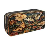 VAPOKF Astuccio portapenne per studenti con cerniera, per ragazzi e ragazze, materiale scolastico e ufficio, due farfalle su fiori selvatici, Multi, 2.3x8.2x3.9in/6x21x10cm, Astuccio