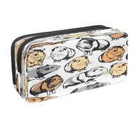 VAPOKF Astuccio portapenne per studenti con cerniera, per ragazzi e ragazze, materiale scolastico e ufficio, felice anno cinese di maiale, Porcellini d'India disegnati a mano, 2.3x8.2x3.9in/6x21x10cm,