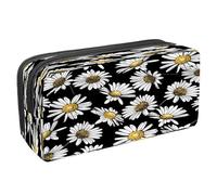 VAPOKF Astuccio portapenne per studenti con cerniera, per ragazzi e ragazze, materiale scolastico e ufficio, motivo floreale astratto di camomilla, Camomilla Margherita Fiore, 2.3x8.2x3.9in/6x21x10cm,