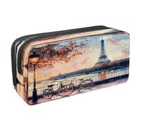 VAPOKF Astuccio portapenne per studenti con cerniera, per ragazzi e ragazze, materiale scolastico e ufficio, biciclette della Torre di Parigi, Multi, 2.3x8.2x3.9in/6x21x10cm, Astuccio