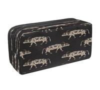 VAPOKF Astuccio portapenne per studenti con cerniera, per ragazzi e ragazze, materiale scolastico e ufficio, gatti che giocano con una palla, Sagome di mucche egizie antiche, 2.3x8.2x3.9in/6x21x10cm