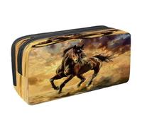 VAPOKF Astuccio portapenne per studenti con cerniera per ragazzi e ragazze, materiale scolastico e ufficio, un cavallo nel deserto, Multi, 2.3x8.2x3.9in/6x21x10cm, Astuccio