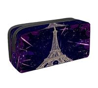 VAPOKF Astuccio portapenne per studenti con cerniera, per ragazzi e ragazze, materiale scolastico e ufficio, motivo Torre di Parigi retrò e Senna, Poster con Torre Eiffel, 2.3x8.2x3.9in/6x21x10cm,