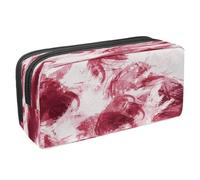 VAPOKF Astuccio portapenne per studenti con cerniera, per ragazzi e ragazze, materiale scolastico e ufficio, texture con schizzi di vernice blu, Astratto Rosso Splash Art, 2.3x8.2x3.9in/6x21x10cm