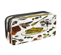 VAPOKF Astuccio portapenne per studenti con cerniera, per ragazzi e ragazze, materiale scolastico e ufficio, farfalla acquerello, Pane Con Miele E Ape A nido d'ape, 2.3x8.2x3.9in/6x21x10cm, Astuccio