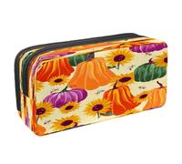 VAPOKF Astuccio portapenne per studenti con cerniera, per ragazzi e ragazze, materiale scolastico e ufficio, corvo su albero morto, Girasole di zucca autunnale con api, 2.3x8.2x3.9in/6x21x10cm,