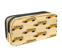 VAPOKF Astuccio portapenne per studenti con cerniera, per ragazzi e ragazze, materiale scolastico e ufficio, motivo auto gialla, Multi, 2.3x8.2x3.9in/6x21x10cm, Astuccio