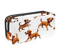 VAPOKF Astuccio portapenne per studenti con cerniera, per ragazzi e ragazze, materiale scolastico e ufficio, cani felici e ossa