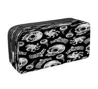 VAPOKF Astuccio portapenne per studenti con cerniera, per ragazzi e ragazze, materiale scolastico e ufficio, zucche e fantasmi di Halloween felici, Horror Skull Eyeball Zombie Mano Osso,