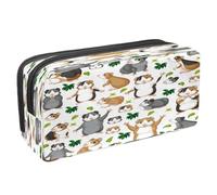 VAPOKF Astuccio portapenne per studenti con cerniera per ragazzi e ragazze, materiale scolastico e ufficio, motivo panda in stile cartone animato con guancia rosa, Divertente porcellino d'india,