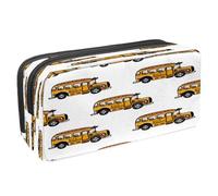 VAPOKF Astuccio portapenne per studenti con cerniera, per ragazzi e ragazze, materiale scolastico e ufficio, motivo: auto dei cartoni animati, Scuolabus Cartoon, 2.3x8.2x3.9in/6x21x10cm, Astuccio